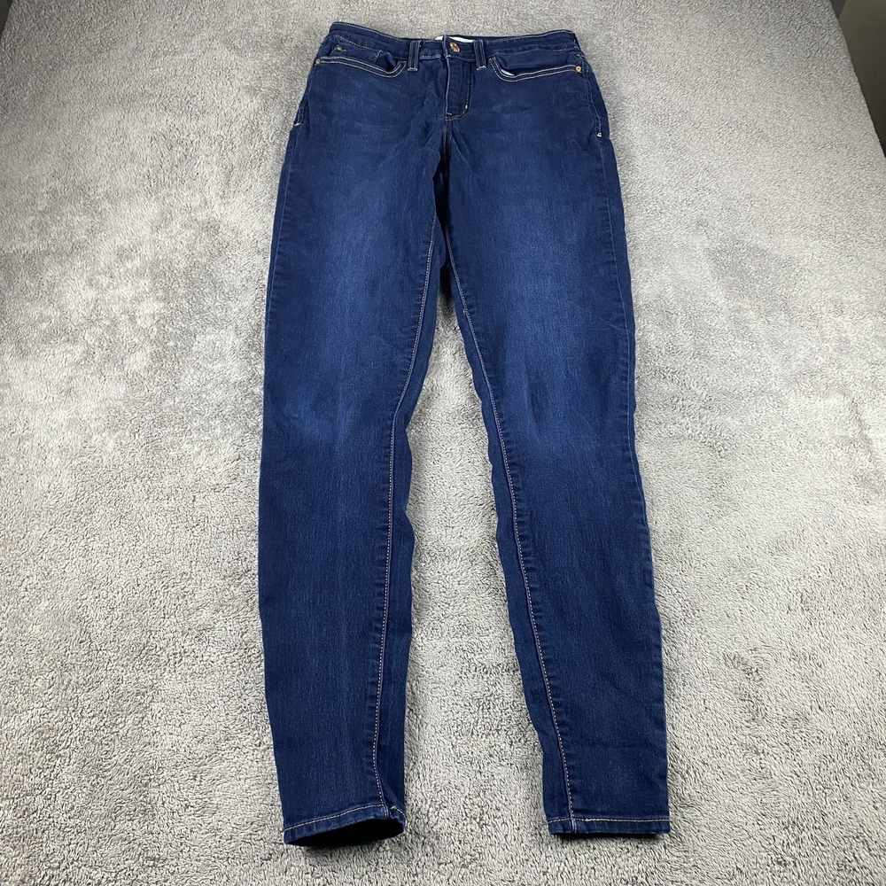 Signature by Levis Gold Mid Rise Skinny Jeans Womens 6L 26x28 Blue Dark Wash